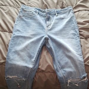 Mossimo high rise slit knee jeggings light wash